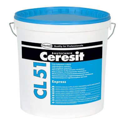 Эластичная полимерная гидроизоляция под плиточные облицовки Ceresit CL 51, 15 кг