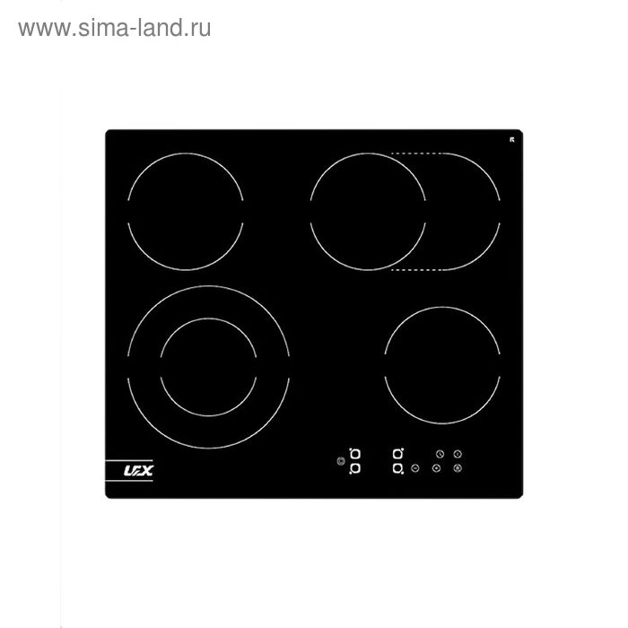 Варочная поверхность Lex EVH 642 BL, электрическая, 4 конфорки, сенсор, чёрная - Фото 1