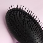 Расчёска массажная, 6,5 × 22 см, цвет чёрный - Фото 2