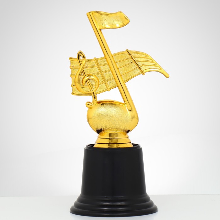 Наградная фигура «Нота», подставка пластик черная, золото, 8 х 16,5 см - фото 1890652611