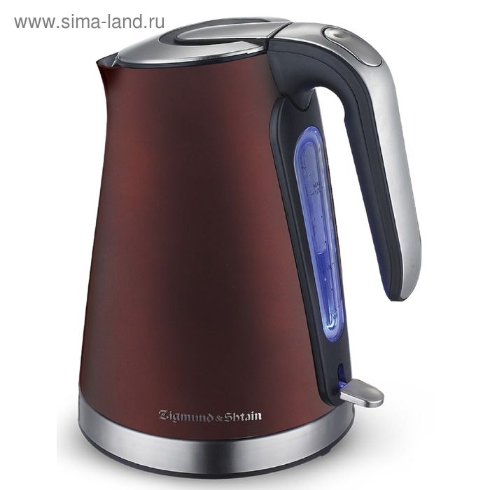Чайник электрический Zigmund and Shtain KE-820, металл, 1.7 л, 2200 Вт, подсветка, красный - Фото 1