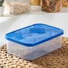 Набор контейнеров пищевых прямоугольных Доляна, 3 шт.: 150 мл, 500 мл, 1.2 л, синий - Фото 2