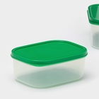 Набор контейнеров для хранения еды Доляна, прямоугольные, 3 шт. 150 мл, 500 мл, 1.2 л, пластик, зелёный - Фото 2