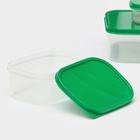 Набор контейнеров для хранения еды Доляна, прямоугольные, 3 шт. 150 мл, 500 мл, 1.2 л, пластик, зелёный - Фото 4