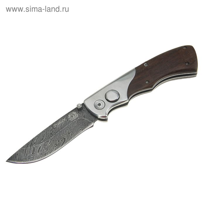 Нож складной "Уралец", дамасская сталь - Фото 1