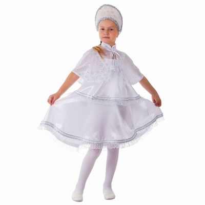Карнавальный костюм "Снежинка", сарафан 2-ярусный, пелерина, кокошник, р-р 56, рост 104 см