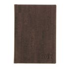 Ежедневник датированный 2017г А5, 168 листов "Корк", искусственная кожа, тёмно-коричневый - Фото 1