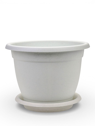 Горшок для цветов с поддоном «Борнео», 25.8 л, пластиковый, цвет мраморный