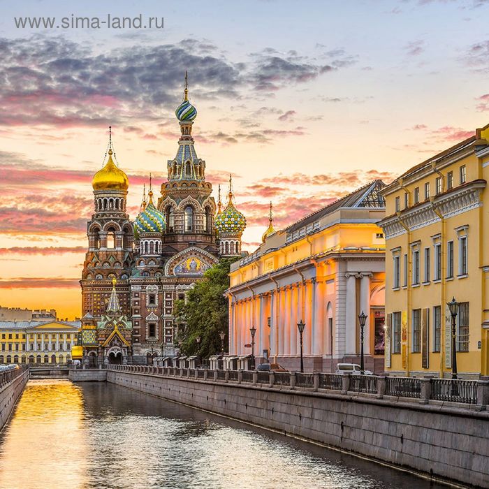 Фотообои "Утро в Петербурге" (состоит из 3 частей), 2,7 х 2,7м - Фото 1