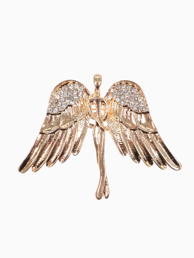 Брошь «Ангел», цвет белый в золоте