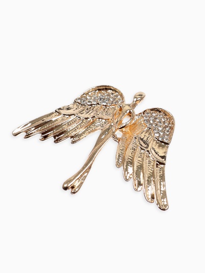 Брошь «Ангел», цвет белый в золоте