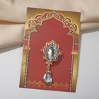 Брошь «Овал» с каплей, цвет белый в золоте - Фото 3