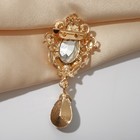 Брошь «Овал» с каплей, цвет белый в золоте - Фото 4