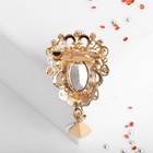 Брошь «Овал» с каплей, цвет красный в золоте - Фото 3