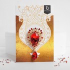 Брошь «Овал» с каплей, цвет красный в золоте - Фото 4