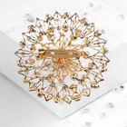 Брошь «Круг ажурный», цвет белый в золоте - Фото 2