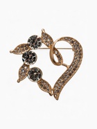 Брошь «Сердце» в ягодах, белая в золоте - Фото 1