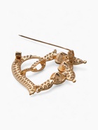 Брошь "Сердце" в ягодах, цвет белый в золоте - фото 809294495