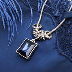 Кулон "Прямоугольник", цвет синий в серебре, 45см - Фото 2