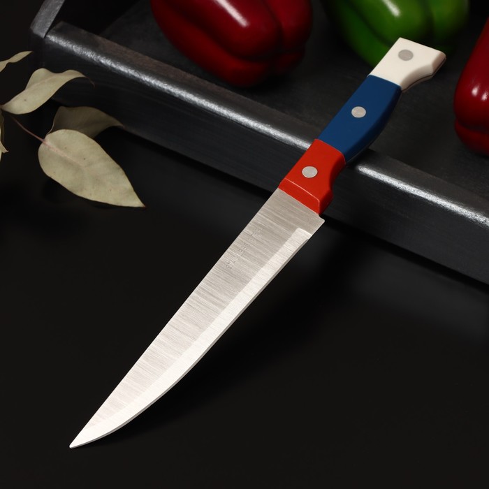 Нож кухонный Доляна «Триколор» лезвие 18 см - Фото 1