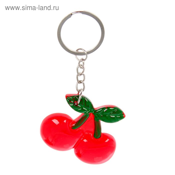 Брелок пластик "Вишенки" 4,7х5,2х0,5 см - Фото 1