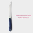 Нож кухонный для цитрусовых Доляна «Страйп», зубчатое лезвие 11,5 см, цвет синий - Фото 2