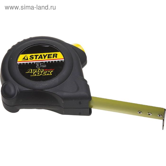 Рулетка "STAYER" MASTER AUTOLOCK, корпус с резиновым напылением, автостоп, 3 м х 16 мм - Фото 1