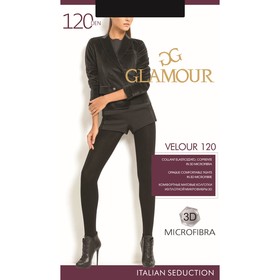 Колготки женские GLAMOUR Velour 120 цвет чёрный (nero), р-р 3
