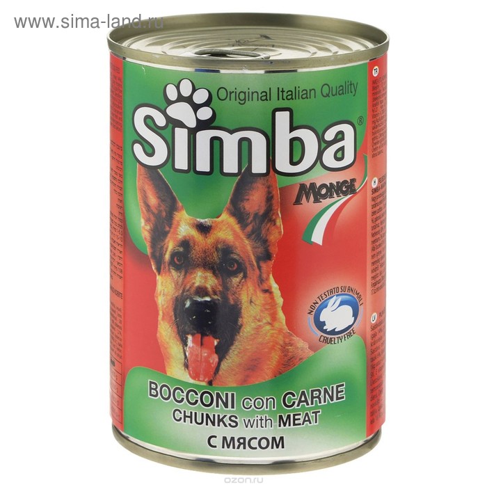 Влажный корм Simba Dog  для собак, кусочки мяса, ж/б, 415 г - Фото 1