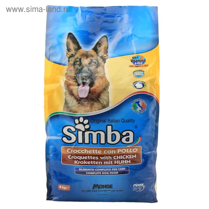 Сухой корм Simba Dog для собак, с курицей, 4 кг. - Фото 1