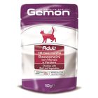 Влажный корм Gemon Cat Pouch для кошек, кусочки говядины с овощами, пауч, 100 г - Фото 1