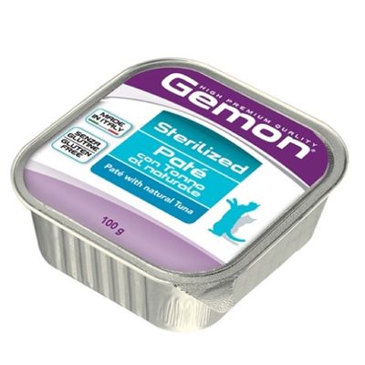Влажный корм Gemon Cat Sterilized  для стерилизованных кошек, паштет тунец, 100 г