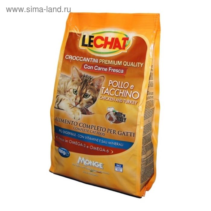 Сухой корм Lechat Cat  для кошек, с курицей и индейкой, 400 г - Фото 1