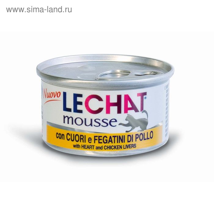 Влажный корм Lechat mousse  для кошек, мусс с куриной печенью, ж/б, 85 г - Фото 1