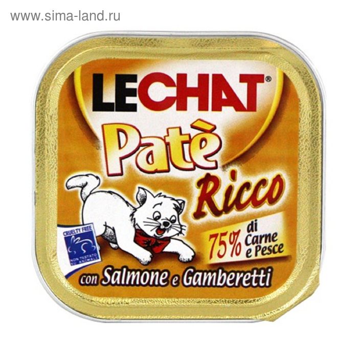 Влажный корм Lechat  для кошек, лосось/креветки, ламистер, 100 г - Фото 1