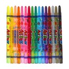 Мелки восковые 16 цветов Crown Art Story, выкручивающийся стержень - Фото 3