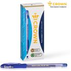 Ручка гелевая Crown HJR-500RNB, чернила синие, узел 0.7 мм, резиновый упор - Фото 9