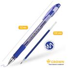 Ручка гелевая Crown HJR-500RNB, чернила синие, узел 0.7 мм, резиновый упор - Фото 3