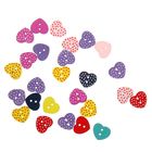 Пуговицы декоративные дерево "Сердечки цветные" вес 8,4 гр - Фото 2