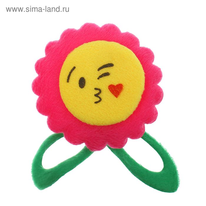 Мягкая игрушка-магнит «Цветочек-смайлик», с лепестками, цвета МИКС - Фото 1
