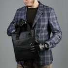 Сумка мужская на молнии, 1 отдел, 2 наружных кармана, цвет чёрный - Фото 6