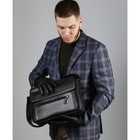 Портфель мужской на клапане, 1 отдел, 2 наружных кармана, длинный ремень, цвет чёрный - Фото 6
