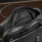 Портфель мужской на молнии, 1 отдел, 2 наружных кармана, длинный ремень, чёрный - Фото 3