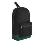 Рюкзак молодёжный на молнии, 1 отдел, 1 наружный карман, чёрный/зелёный - Фото 2