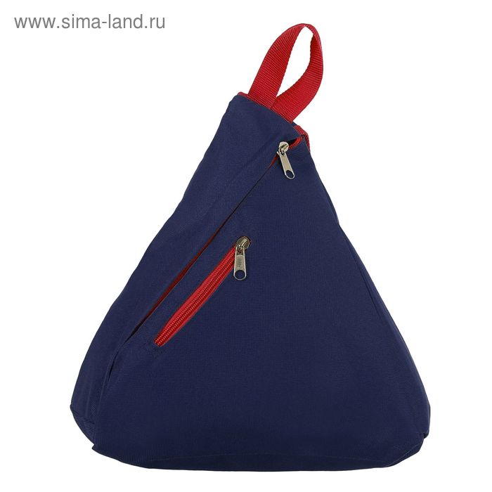 Рюкзак детский на молнии, 1 отдел, 1 наружный карман, синий/красный - Фото 1