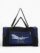 Сумка дорожная на молнии, 3 наружных кармана, длинный ремень, чёрная, синяя - Фото 2