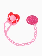 Соска - пустышка латексная ортодонтическая «Мур-мур», от 0 мес., с держателем, розовая - Фото 1