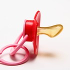 Соска-пустышка ортодонтическая, латекс, от 0 мес., с держателем, «Мур-мур», цвет розовый - Фото 2