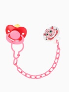 Соска - пустышка латексная ортодонтическая «Мур-мур», от 0 мес., с держателем, розовая 1476697