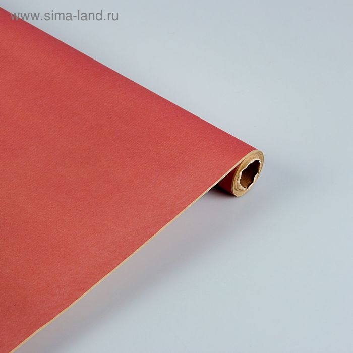 Бумага упаковочная крафт "Розовый", ламинированная 0,7 x 10 м - Фото 1